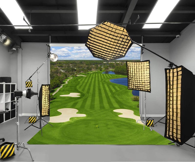 LYLYCTY 5x7ft Golf Course Backdrop Blue Sky White Clouds and Bunker Green Grass Backgrounds for Photography LYZY0798 - Image 3